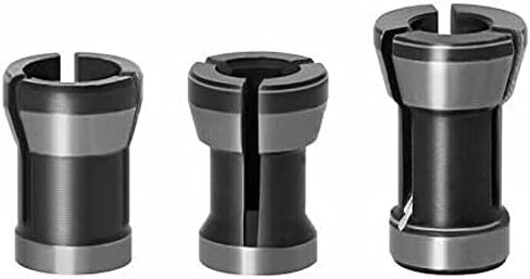 3 قطع تشكيلة تشاك (6 ملم 6.35 ملم، 8 ملم) مجموعة راوتر كوليت 6 ملم 6.35 ملم 8 ملم محول رؤوس تشاك للمثاقب والنقش والتشذيب آلة نحت جهاز التوجيه الكهربائي قاطع الطحن أداة النجارة in Kuwait