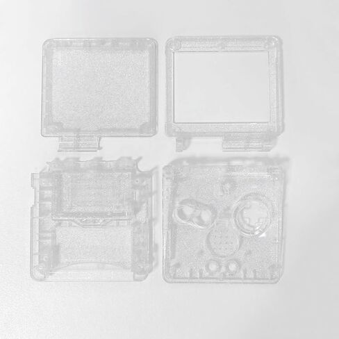 Hzxkqmil Replacement Full Shell Housing Case for Game Boy Advance SP GBA SP Console, High Quality Transparent Cover with Buttons Screws Kit + Screwdrivers Repair Tools (Clear Sparkle) in Saudi Arabia