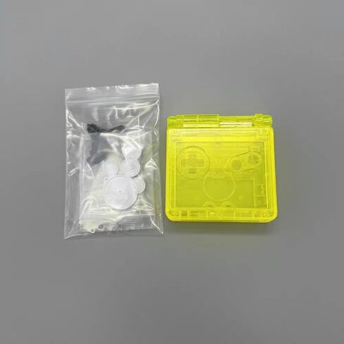 Hzxkqmil Replacement Full Shell Housing Case for Game Boy Advance SP GBA SP Console, High Quality Transparent Cover with Buttons Screws Kit + Screwdrivers Repair Tools (Clear Sparkle) in Saudi Arabia