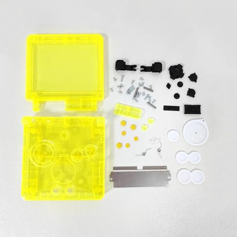 Hzxkqmil Replacement Full Shell Housing Case for Game Boy Advance SP GBA SP Console, High Quality Transparent Cover with Buttons Screws Kit + Screwdrivers Repair Tools (Clear Sparkle) in Saudi Arabia