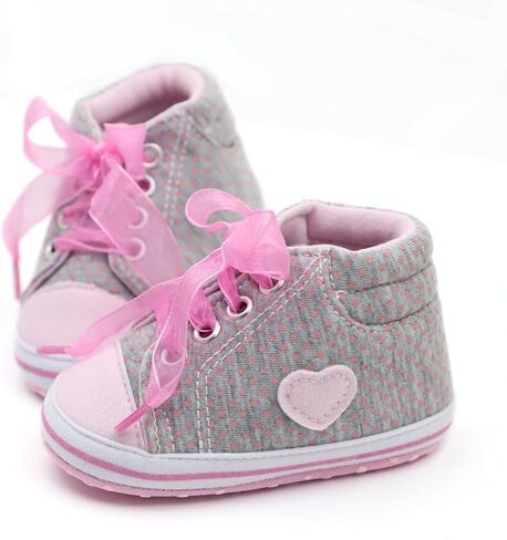 Baby Girls Lightweight Breathable Walking Shoes, Soft Sole Non Slip Crib Shoes for Toddlers, Spring and Summer in Saudi Arabia