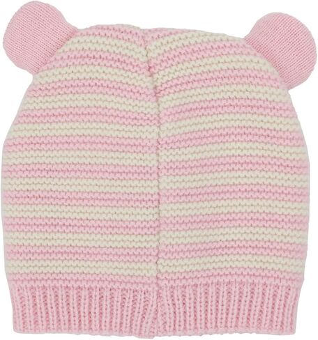 Little Me Cute Pink Striped Bear Newborn/Infant Beanie and Mittens Set in Saudi Arabia