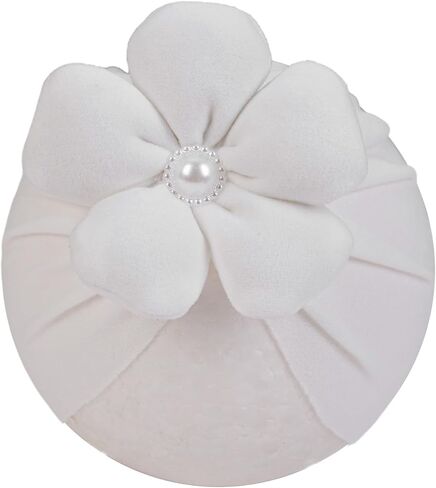 KIDOCHEESE Baby Turban Hats Baby Girl Flower Cap Hats Knot Soft Cute Beanie for Newborn Infant Toddlers Kids in Kuwait