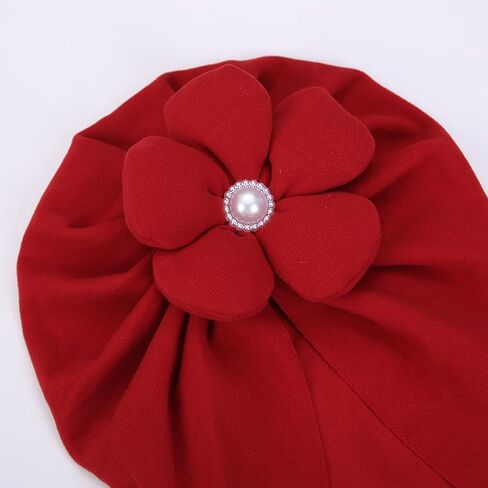 KIDOCHEESE Baby Turban Hats Baby Girl Flower Cap Hats Knot Soft Cute Beanie for Newborn Infant Toddlers Kids in Kuwait