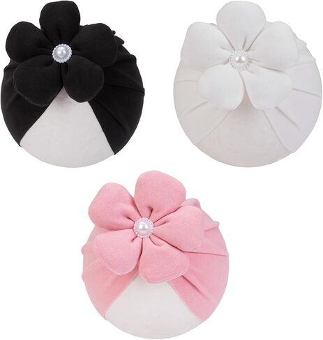 KIDOCHEESE الطفل عمامة القبعات طفلة زهرة قبعة القبعات عقدة لينة لطيف قبعة صغيرة للأطفال حديثي الولادة الرضع الصغار الاطفال in Kuwait