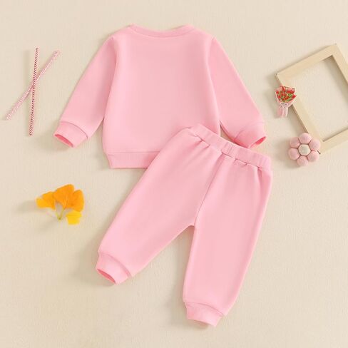 طفل رضيع فتاة الخريف الشتاء ملابس عيد ميلاد Sweatsuit رسالة التطريز البلوز والسراويل مجموعة 2 قطعة وتتسابق in Kuwait