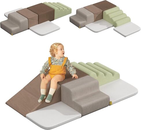 BanaSuper 6-Piece Kids Climbing Foam Blocks Playset - Soft Indoor Activity Toys for Toddlers, Gross Motor Development and Coordination (Warm) in Kuwait