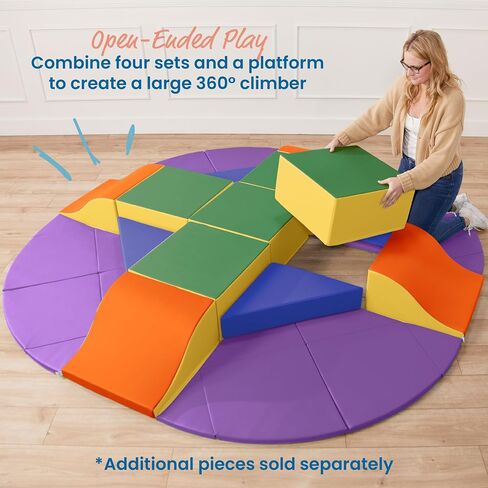 ECR4Kids SoftZone Adventurer's Summit Slide, Corner Climber, Assorted, 4-Piece in Saudi Arabia