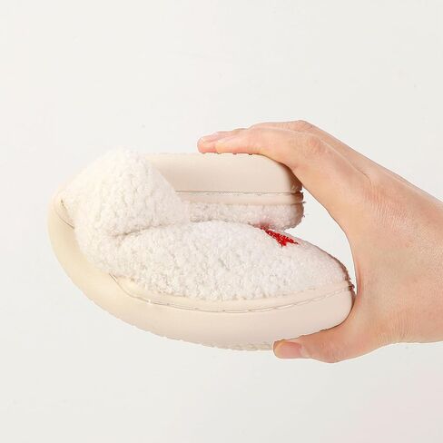 Christmas Slippers for Women Men Cute Cartoon Winter Plush Furry Funny Slippers Comfy Warm House Shoes in Saudi Arabia