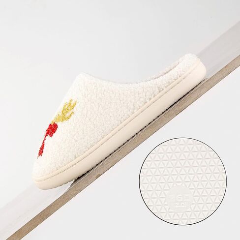 Christmas Slippers for Women Men Cute Cartoon Winter Plush Furry Funny Slippers Comfy Warm House Shoes in Saudi Arabia