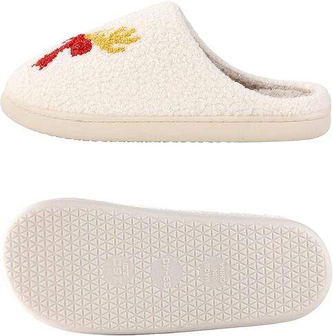 Christmas Slippers for Women Men Cute Cartoon Winter Plush Furry Funny Slippers Comfy Warm House Shoes in Saudi Arabia