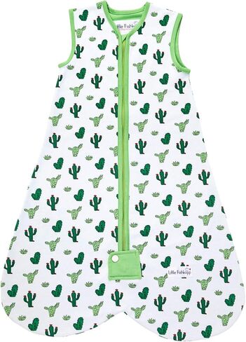 Little Fishkopp Organic Cotton Lightweight Baby Sleep Bag | Green Cactus | 1.0 Tog | 6-18 months in Saudi Arabia