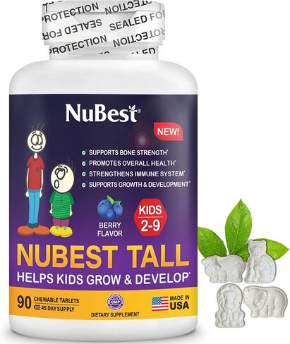 NuBest Fizzy - Bone Strength, Immunity, Digestive Health - Probiotic, Calcium, Magnesium from Red Marine Algae, Vitamin D3 K2, Zinc, Vitamins for Kids Age 4+ & Teens - 10 Orange Effervescent Tablets in Saudi Arabia