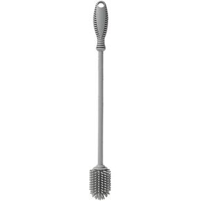 Silicone Bottle Cleaning Brush with Long Handle, 12.2"" Water Bottle Cleaner for Baby Bottles, Hydro Flask, Sports Bottle, Vase, Glassware, Perfect for Smaller Diameter Bottle Openings, Gray