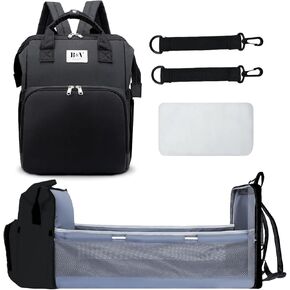 B&V SHOP Diaper bag backpack whit changing station, Diaper bag, Baby diaper bag, Multifunctional diaper bag backpack for travel, Large diaper bag with changing station black