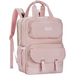 Diaper Bag Backpack Cute Large Mommy Bag for Baby Boys Girls Toddler Waterproof Cute Baby Shower Compact Travel Backpack Purse Mom Hospital Maternity Bag with Changing Pad and Scroller Strap (Pink)