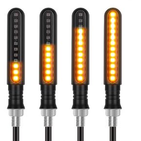 4PCS Motorcycle Indicators Flowing Turn Signal Lights Motorbike Turning Indicators 12V for Motorcycle Motorbike LED Amber