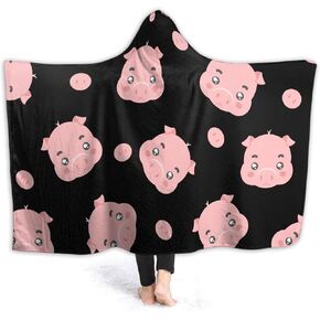 ARAHANT Cute Hippo Hooded Blanket, Cartoon Animal Hooded Blanket, Hippopotamus Gift for Kid, Medium 50'' x 60'' for Teen, Flannel Soft and Comfortable in Saudi Arabia
