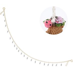 Molain Stuffed Animal Organizer Chain with 20Pcs Metal Clips, 79inch Cotton Hanging Storage Chain Boho Hanging Stuffed Animal Holder for Wall Hanging Hats Socks Holiday Cards