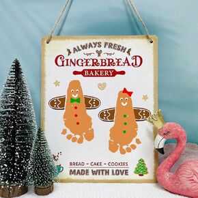 I Love You Snow Much Baby Footprint Snowman Art Craft Baby's First Christmas Footprint DIY Wooden Hanging Sign Merry Christmas Snowman Winter Home Decor Xmas Gifts to New Mom Dad Nana Papa 10x8 Inches