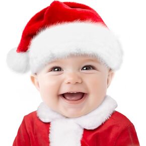 Baby Santa Hat, Newborn Santa Hat Toddler Infant Boy Girl Christmas, Classic Santa Claus Hat for New Year