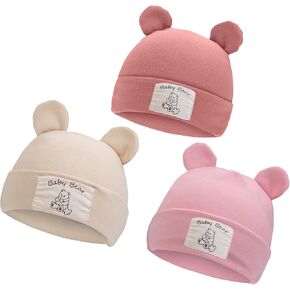 KIDOCHEESE Baby Girl Hats Toddler Beanie Bear Ears Infant Caps Kids Autumn Winter Hats Warm Caps