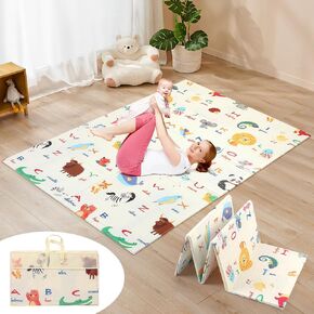 Baby Play Mat Foldable for Floor,Foam Mats for Kids with Travel Bag,Reversible Foldable Play Mat for Babies Toddlers Infants Play Tummy Time,fits 74x50 playpen(70 * 47 * 0.4In)