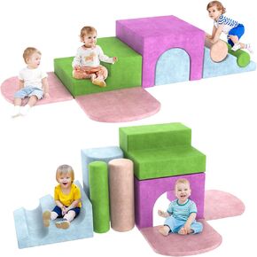 Toddler Climbing Toys Indoor, 8-Piece Soft Foam Climbing Blocks for Toddlers, Colourful Climbing Blocks for Toddlers 3 Years Old, Indoor Climb and Crawl Activity Play Set ﻿