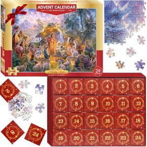 Puzzle Advent Calendar 2024 Christmas Jigsaw Puzzle 1008 Pcs Christmas Countdown Calendar for Adults Kids