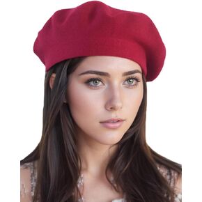 AICHUAN Womens Winter Beret Hat, Angora Knitted Beanie Cap Fall Winter French Classic Beret