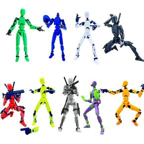 (Assembly Completed) Stick Tian 13 Action Figure, T13 Action Figure 3D Printed Multi-Jointed Movable, Lucky 13 Action Figure Nova 13 Action Figure Dummy 13 Action Figure （9 Colors as in The Picture）