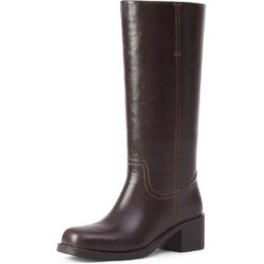 Mid Calf Boots for Women Chunky Block Heel Women’s Tall Boots Square Toe Comfortable Casual Boots Low Heel Trendy Stylish Boots