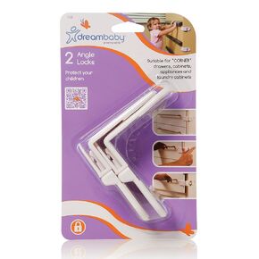 Dream Baby Angle Locks for Corner Drawers/Cabinets - 4 Count
