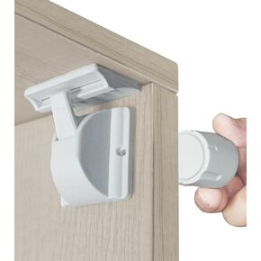 Child Safety Magnetic Cabinet Locks 16 Locks 3 Keys - Pack, Baby Proofing Magnetic Drawers Locks for Kitchen with Adhesive No Drilling or Screws Fixed
