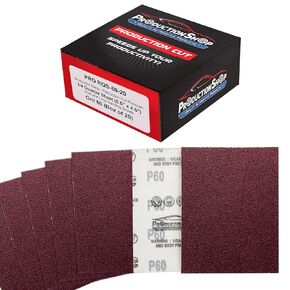 Premium Red 60 Grit 1/4 Sheet Size Red Sanding Sheets, Box of 20 - Hook & Loop Backing Sandpaper, Coarse-Cut Abrasive - Fits Palm Sanders, Hand Sanding Blocks - Woodworking, Auto Paint