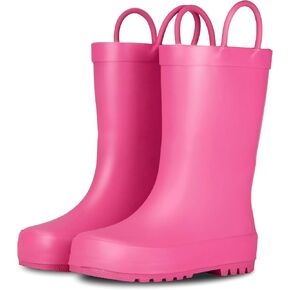Lone Cone Elementary Collection - Premium Natural Rubber Rain Boots with Matte Finish for Toddlers and Kids, Chalkboard Black, 7 Toddler