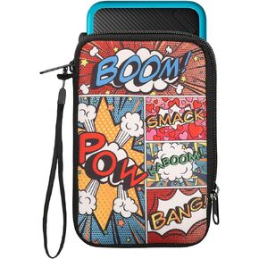 kwmobile Carrying Case Compatible with Nintendo 3DS XL - Console Pouch with Zipper and Design - Don't Touch White/Black