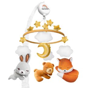 Musical Baby Crib Mobile for Girls Boys - Hanging Baby Mobile for Crib Music Toy, 35 Songs, Volume Control - Nursery Mobiles for Babies Ages 0 to 12 Months