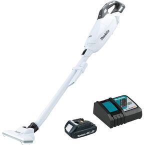 Makita XLC10R1W 18V LXT® Lithium-ion Compact Brushless Cordless 4 -Speed Vacuum Kit, w/Push Button and Dust Bag (2.0Ah)