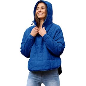 Yidarer Women's Oversized Pullover Puffer Jacket Long Sleeve Hooded Lightweight Warm Quilted Hoodies Coat