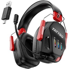 Wireless Gaming Headset for Ps5 Ps4 PC Switch Wireless Gaming Headphones 2.4GHz USB & Type-C & Bluetooth 5.3, 40H+ & 7.1 Surround Sound with Detachable Noise Cancelling Microphone