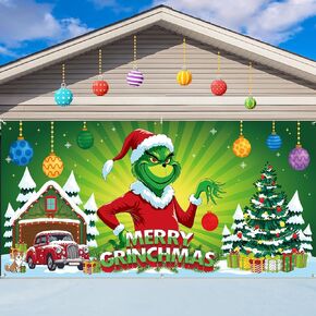 Christmas Garage Door Decorations Banner Cover - 13x6Ft Large Backdrop Outdoor, Merry Xmas Holiday Decor