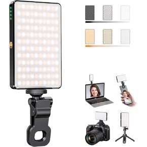 LED Video Light, Portable USB Photo Light Dimmable 2500-9000K CRI 95+ 3000mAh Battery 120 LED with Tripod and Clip, Photo Lamp for Phone/iPad/Laptop/Camera