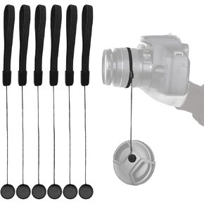 6 Pcs Lens Cap Keeper Cord, Lens Cap Keeper, Camera Lens Cap Leash for DSRL & Mirrorless Lenses - Lens Cap Tether/Lens Holder for Sony, Canon, Nikon, Sigma, Tamron and Others Camera Lens Accessories
