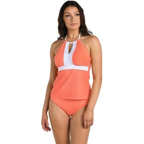 24th & Ocean Women's Strappy High Neck Tankini Swimsuit Top