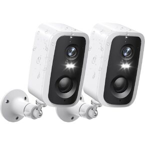 Security Cameras Wireless Outdoor, 2K HD Battery Powered Cameras for Home Security Outside EseeCloud, 2.4G WiFi Surveillance Indoor AI Motion Detection Spotlight Night Vision 2-Way Talk Waterproof