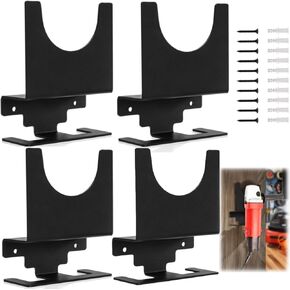 4 Pack Angle Grinder Holder, Wall Mount Bracket for 5 inch Grinder, Polisher Storage Rack Stand with Cord Hook, Garage Tool Hanger for Angle Grinders Impact Wrench Cutters Waxing Machines