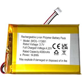 4000mAh 3.7v Battery Replacement for HelloBaby HB6081 Video Baby Monitor HB6256 2.4GHz Digital Wireless Video Baby Monitor