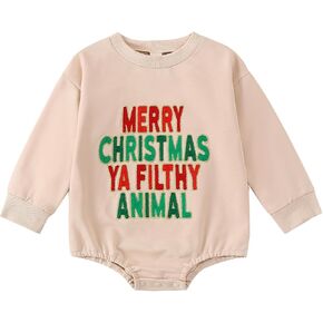 Newborn Baby Christmas Outfit, Todder Soft Wear crewNeck Long Sleeve PullOver for boy/girl Fall Clothes