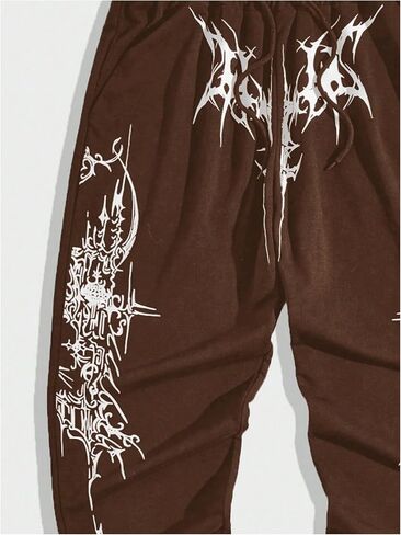 SHENHE Men's Graphic Drawstring Waist Casual Sweatpants Streetwear Goth Jogger Pants in Saudi Arabia